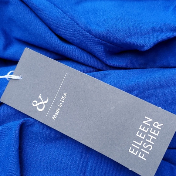 Eileen Fisher & NWT Deepsky Blue Crew Neck LS top USA XS - Picture 8 of 8